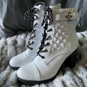 White Guess Ankle-High Boots